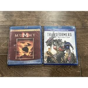 Lot Of 2 Blue Ray Discs Movies Transformers Age Of Extinction & The Mummy NEW